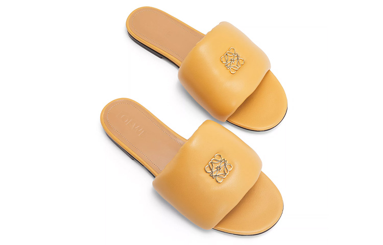 Shop (Women) LOEWE Anagram Padded Slide 'Desert' L815379X70-2580