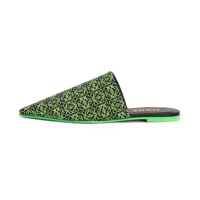 (W) LOEWE Anagram Pointed Toe Flat 'Green'