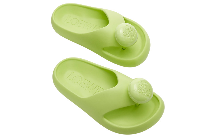 Shop (Women) LOEWE Anagram Rubber Platform 'Green Fashion Flip-Flop' L616S03X02-4800