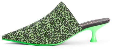 (Women) LOEWE Anagram Slip-On Stiletto Mules 'Green' L815S01X35-1687 (Women) LOEWE Anagram Slip-On Stiletto Mules 'Green' L815S01X35-1687