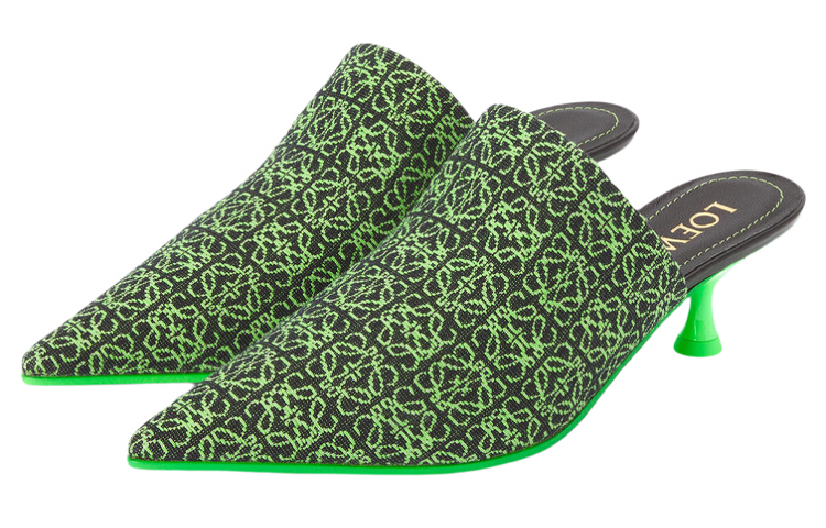 Order (W) ロエベ アナグラム スリップオン ミュール (グリーン) L815S01X35-1687