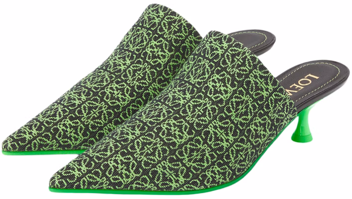 (Women) LOEWE Anagram Slip-On Stiletto Mules 'Green' L815S01X35-1687 Order (Women) LOEWE Anagram Slip-On Stiletto Mules 'Green' L815S01X35-1687