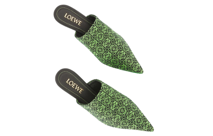 Lookbook (Women) LOEWE Anagram Slip-On Stiletto Mules 'Green' L815S01X35-1687