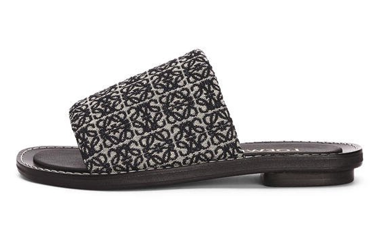(W) LOEWE Anagram Slipper 'Black Fashion Calfskin'