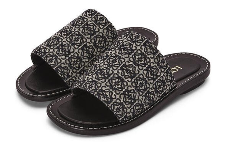 (W) LOEWE Anagram Slipper 'Black Fashion Calfskin' 圖 2