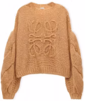 (Women) LOEWE Anagram SS23 Camel Knit Crewneck Relaxed Sweater. S359Y14KBO-3326 (Women) LOEWE Anagram SS23 Camel Knit Crewneck Relaxed Sweater. S359Y14KBO-3326