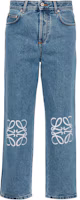 Order (Women) LOEWE Anagram SS25 Blue Mid-Rise Straight-Leg Cropped Jeans. S359Y11XBT-5475