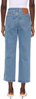 Shop (Women) LOEWE Anagram SS25 Blue Mid-Rise Straight-Leg Cropped Jeans. S359Y11XBT-5475