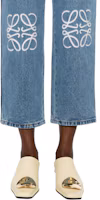 Details for (Women) LOEWE Anagram SS25 Blue Mid-Rise Straight-Leg Cropped Jeans. S359Y11XBT-5475