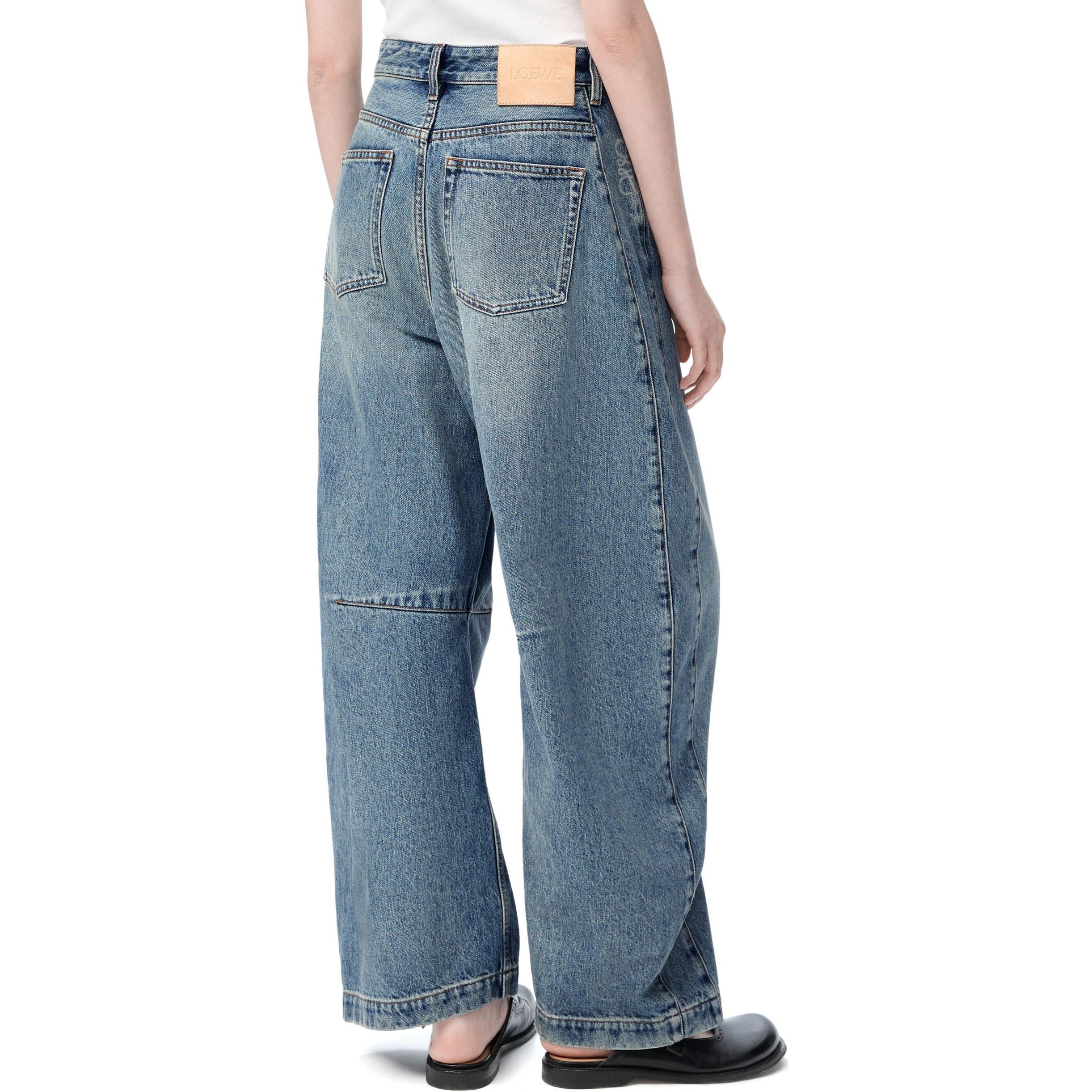 Shop (W) ロエベ アナグラム SS25 ロゴパッチ ワイドレッグ ジーンズ - ブルー. S359Y11XCM-6395