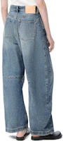 Shop (Women) LOEWE Anagram SS25 Logo Patch Wide-Leg Jeans - Blue. S359Y11XCM-6395