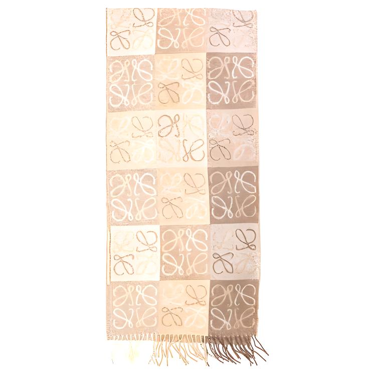(Women) LOEWE Anagram Wool Knit Scarf Women White/Beige F810487X17-2112