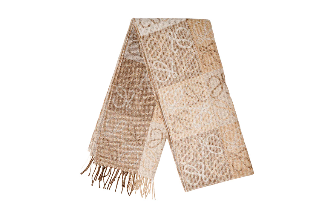 (Women) LOEWE Anagram Wool Knit Scarf Women White/Beige F810487X17-2112 圖 3