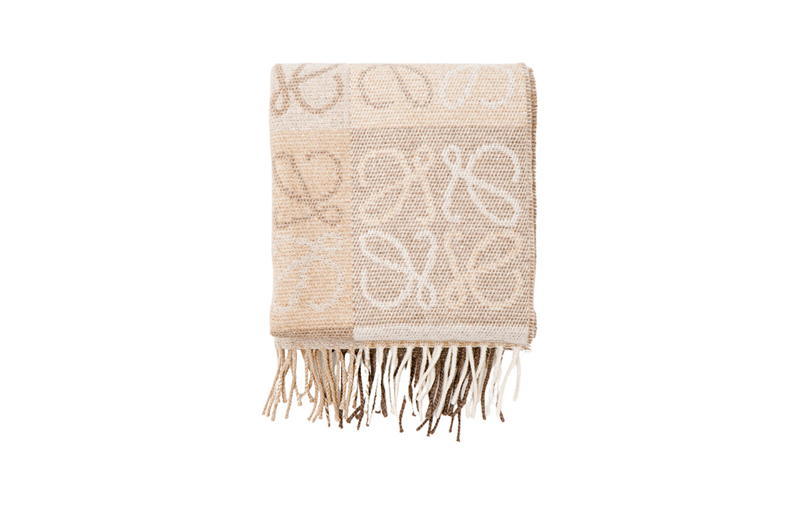 (Women) LOEWE Anagram Wool Knit Scarf Women White/Beige F810487X17-2112 圖 4