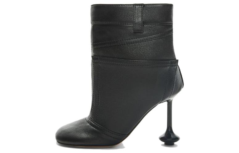 (Women) LOEWE Ankle Boot 'Black Lambskin Square Toe' L815286X20-1100