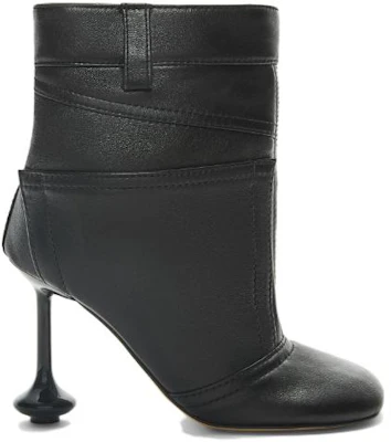 (W) LOEWE Botín 'Punta Cuadrada de Piel de Cordero Negra' L815286X20-1100 Order (W) LOEWE Botín 'Punta Cuadrada de Piel de Cordero Negra' L815286X20-1100