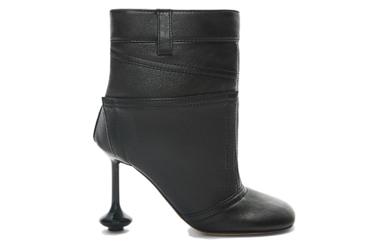 (W) LOEWE Ankle Boot 'Black Lambskin Square Toe' 圖 2
