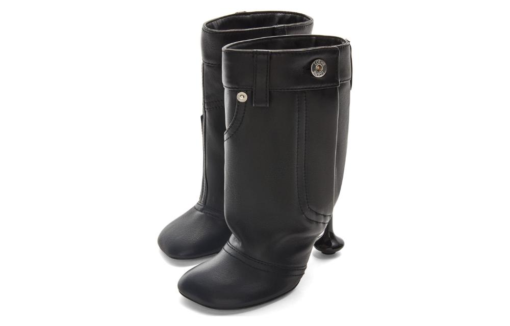 (W) LOEWE Ankle Boot 'Black Lambskin Square Toe' 圖 4