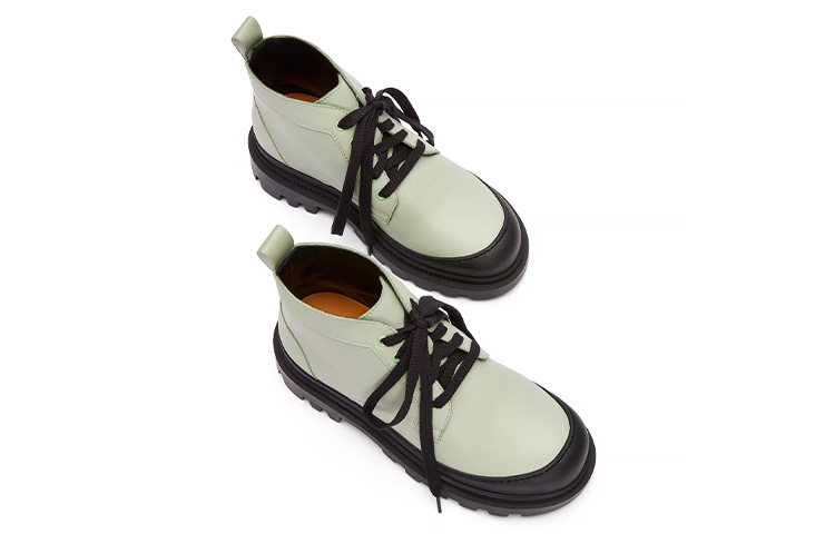 Lookbook LOEWE羅意威 皮革 系帶 短靴 女款 亮綠色