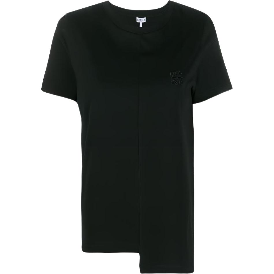 (Women) LOEWE Asymmetric Design Solid Color SS20  T-Shirt Black S6299062CR-1100