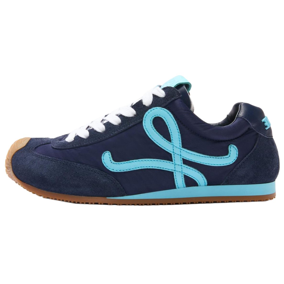 (Women) LOEWE Ballet Runner 2.0 Navy Sneakers Anagram Nylon Leather Casual Shoes LBR2282X01-5406