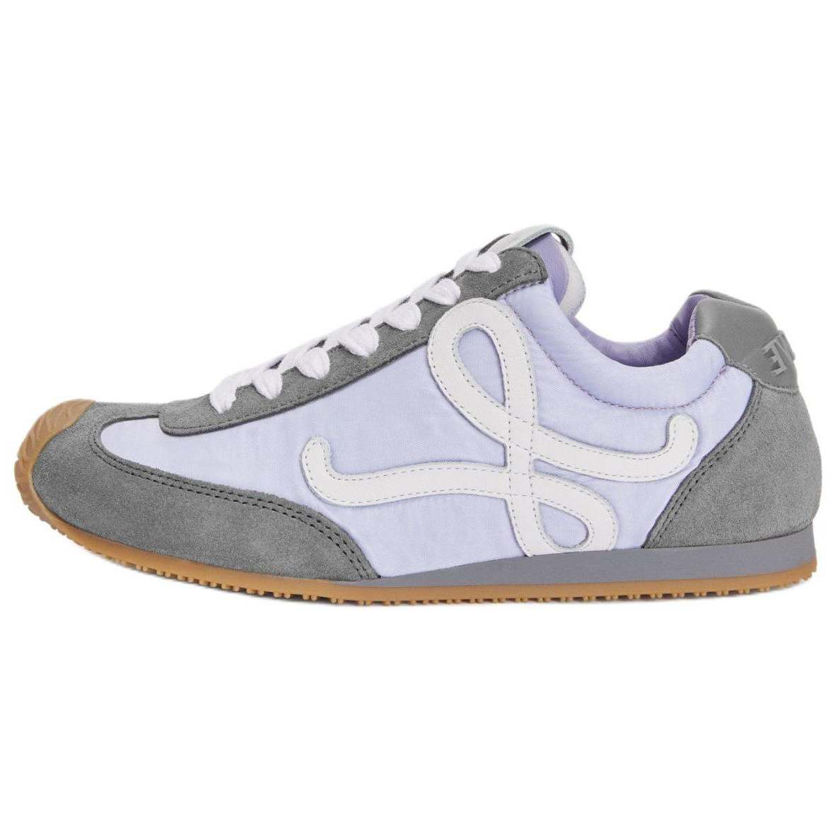 (Women) LOEWE Ballet Runner 2.0 Nylon Leather Sneakers Purple Grey Casual Shoes. LLBR282X02-4867