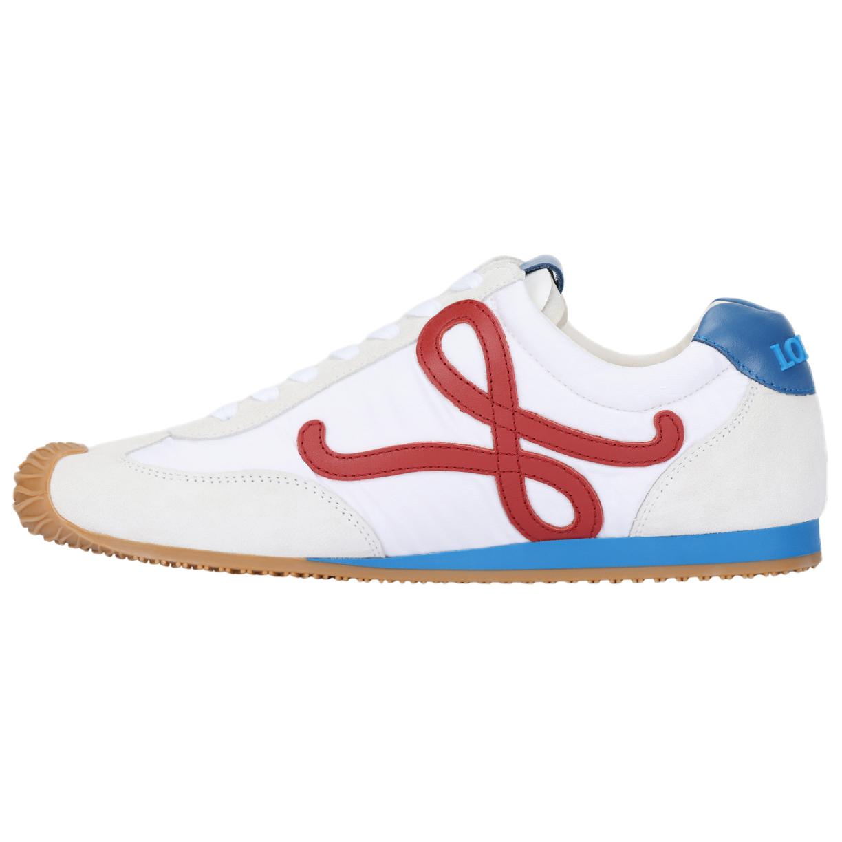 (Women) LOEWE Ballet Runner 2.0 White Red Blue Leather Casual Low-Top Sneakers LLBR282X02-4868