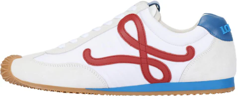 (Women) LOEWE Ballet Runner 2.0 White Red Blue Leather Casual Low-Top Sneakers LLBR282X02-4868 (Women) LOEWE Ballet Runner 2.0 White Red Blue Leather Casual Low-Top Sneakers LLBR282X02-4868