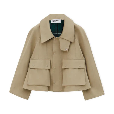 (Women) LOEWE Beige Short Single-Breasted Long-Sleeve Jacket FW24 S359Y01XBT-2860