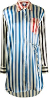 (Women) LOEWE Blue Striped Long-Sleeve Shirt with Turn-Down Collar. S2109123GH-9990 (Women) LOEWE Blue Striped Long-Sleeve Shirt with Turn-Down Collar. S2109123GH-9990