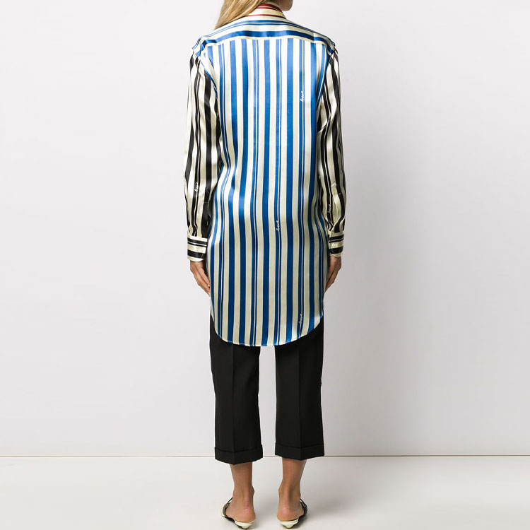 Shop (W) ロエベ ブルーストライプ 長袖 シャツ ターンダウンカラー 日本限定モデル S2109123GH-9990