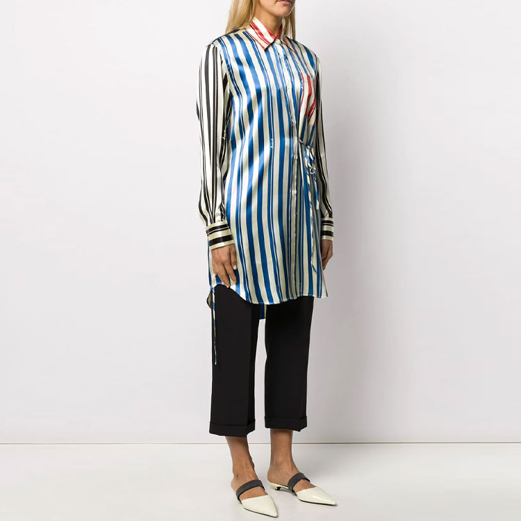 Purchase (W) ロエベ ブルーストライプ 長袖 シャツ ターンダウンカラー 日本限定モデル S2109123GH-9990