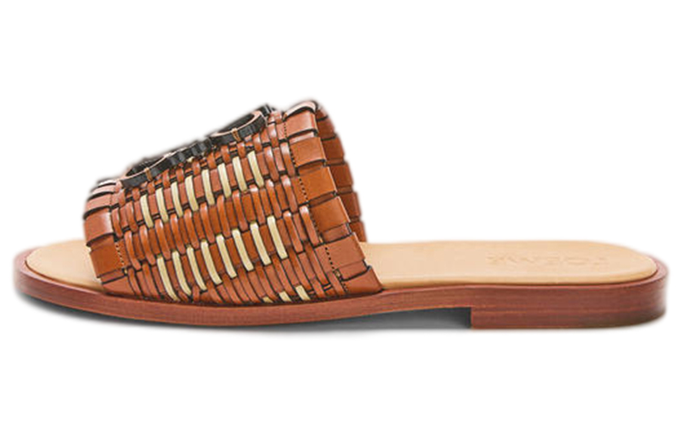 (W) LOEWE Braided Slide 'Brown CMFT'