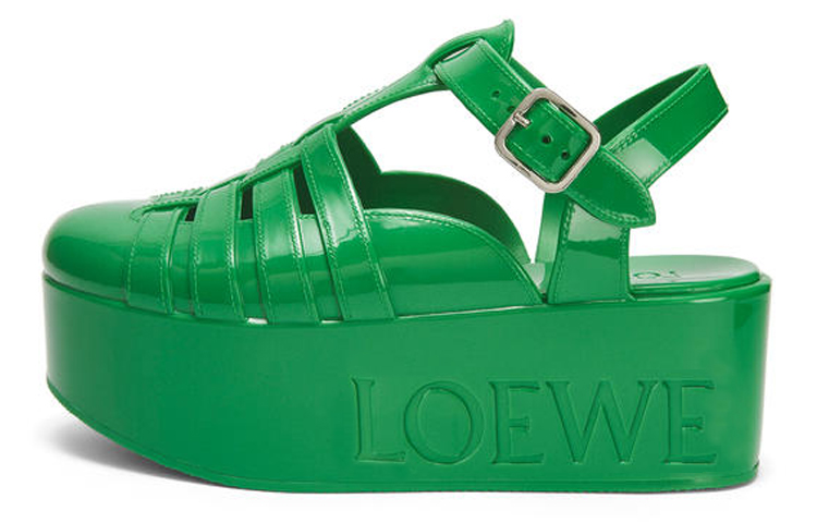 (W) LOEWE Buckle Fashion Chunky Sandal 'Green'