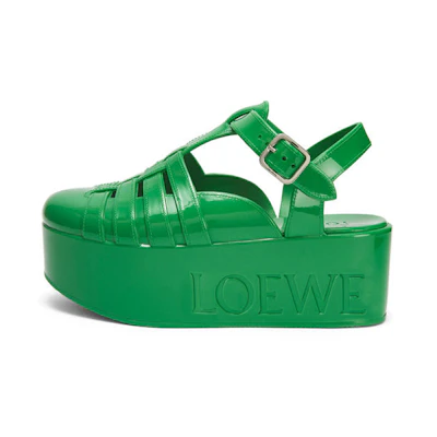 (W) LOEWE Buckle Fashion Chunky Sandal 'Green'