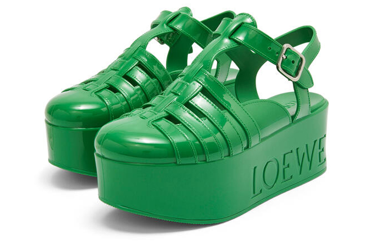 (W) LOEWE Buckle Fashion Chunky Sandal 'Green' 圖 2