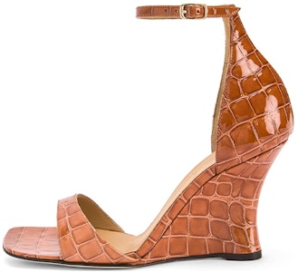 LOEWE 羅意威 小牛皮 坡跟時尚涼拖 女款 橙色 Buy LOEWE 羅意威 小牛皮 坡跟時尚涼拖 女款 橙色