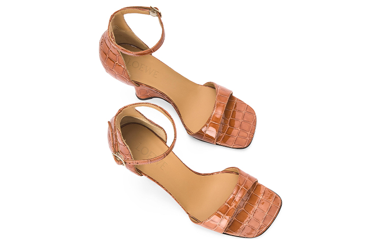 Shop (W) 罗意威橙色小牛皮时尚坡跟拖鞋 L815S10X12-2675