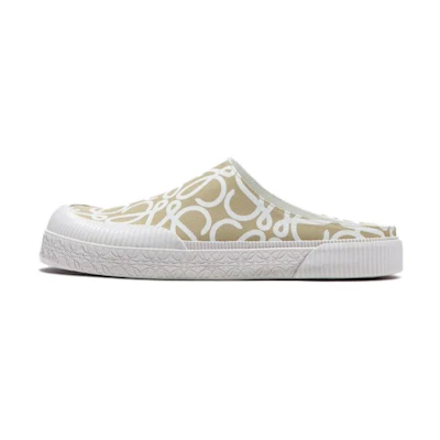 (W) LOEWE Canvas Slipper 'Brown & White CMFT'