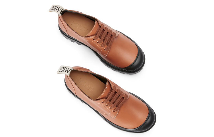 (W) LOEWE Casual Leather Sneakers 'Black Brown' 圖 3