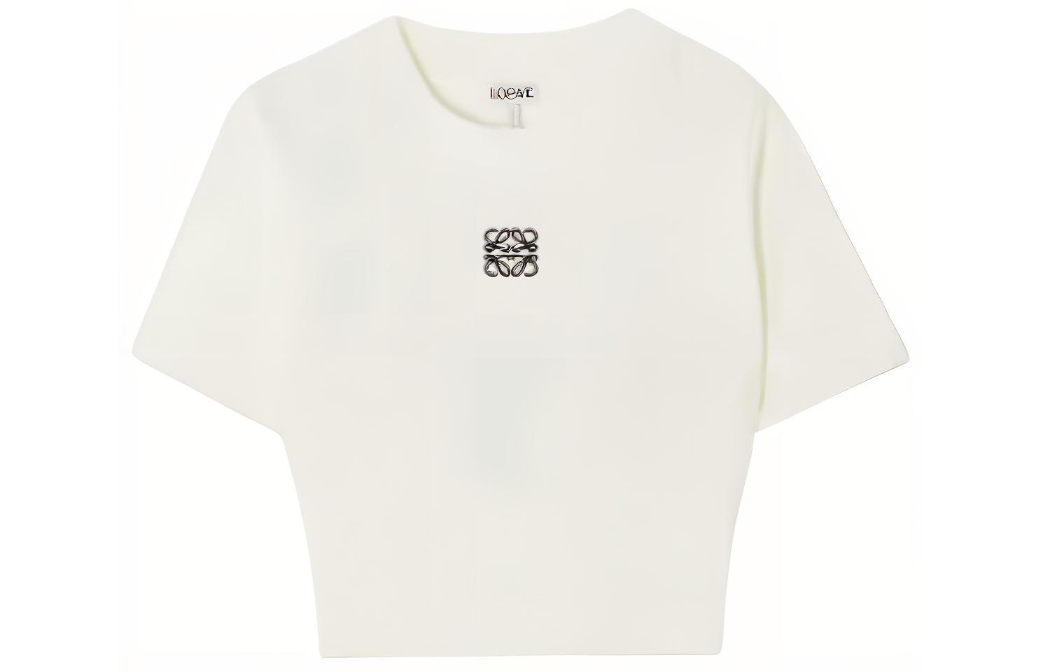 (Women) LOEWE Casual Printed Crew Neck Short Sleeve T-Shirt Women’s White. S359Y23X87-2100