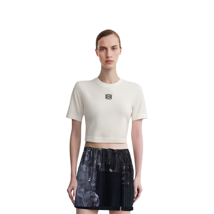 (Women) LOEWE Casual Printed Crew Neck Short Sleeve T-Shirt Women’s White. S359Y23X87-2100 圖 4