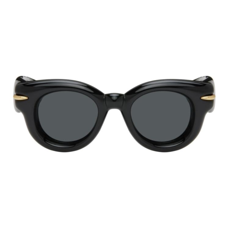 (Women) LOEWE Cat-Eye Nylon Sunglasses Black with Logo Print Temples for Women LW40118I 192337149863