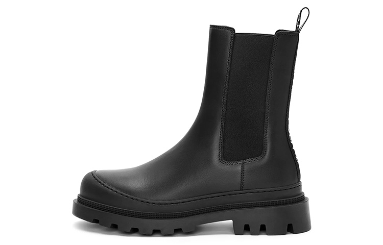 (W) LOEWE Chelsea Boot 'Black Leather Embossed Pull-Loop'