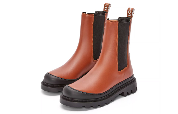 (W) LOEWE Chelsea Boot 'Brown Leather with Pull-Tab Embossing' 圖 3