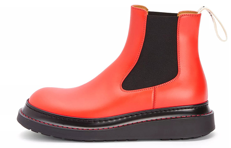 Buy (W) Bota Chelsea LOEWE 'Cuero Rojo con Tirador de Satén' L815S05X12-8381