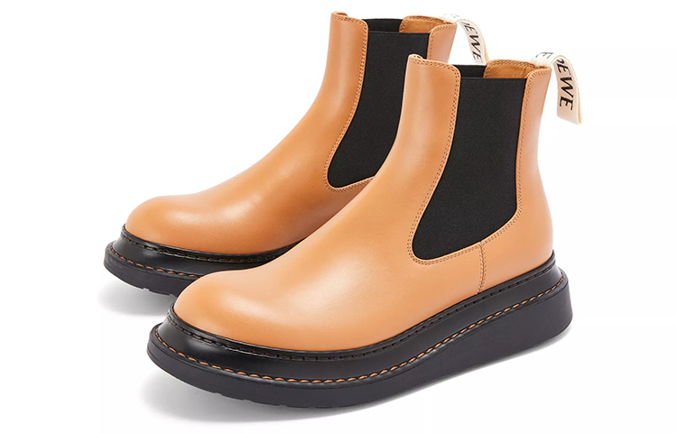 Order (W) LOEWE Chelsea Boot dengan Reben Tarik 'Coklat' L815S05X12-2580