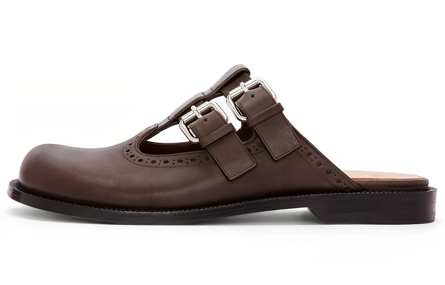 (W) LOEWE Classic Brogue Mule 'Dark Brown'