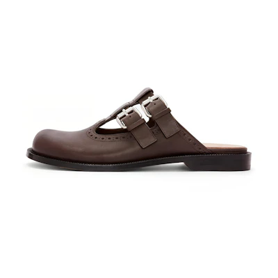 (W) LOEWE Classic Brogue Mule 'Dark Brown'