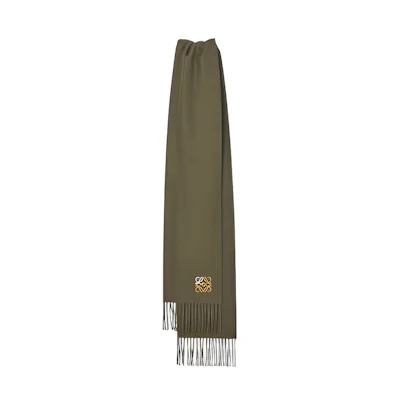 (Women) LOEWE Classic Solid Color Wool Scarf Green F000914X044110